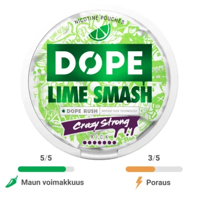 Dope Lime Smash Crazy Strong nikotiinipussit